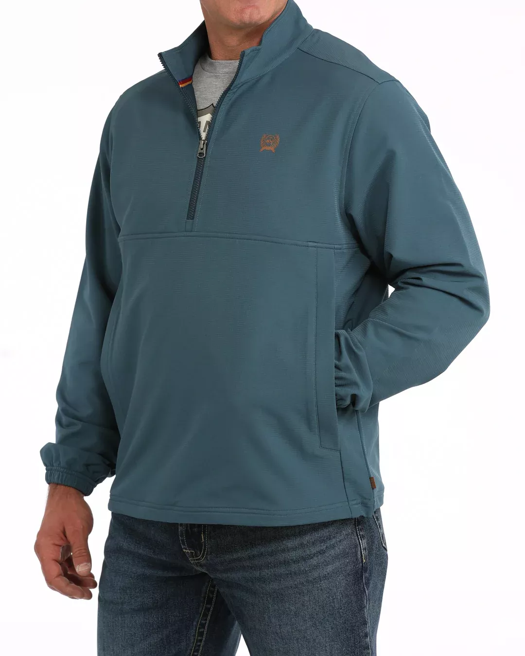 1/4 ZIP WINDBREAKER TEAL-MWJ1935002