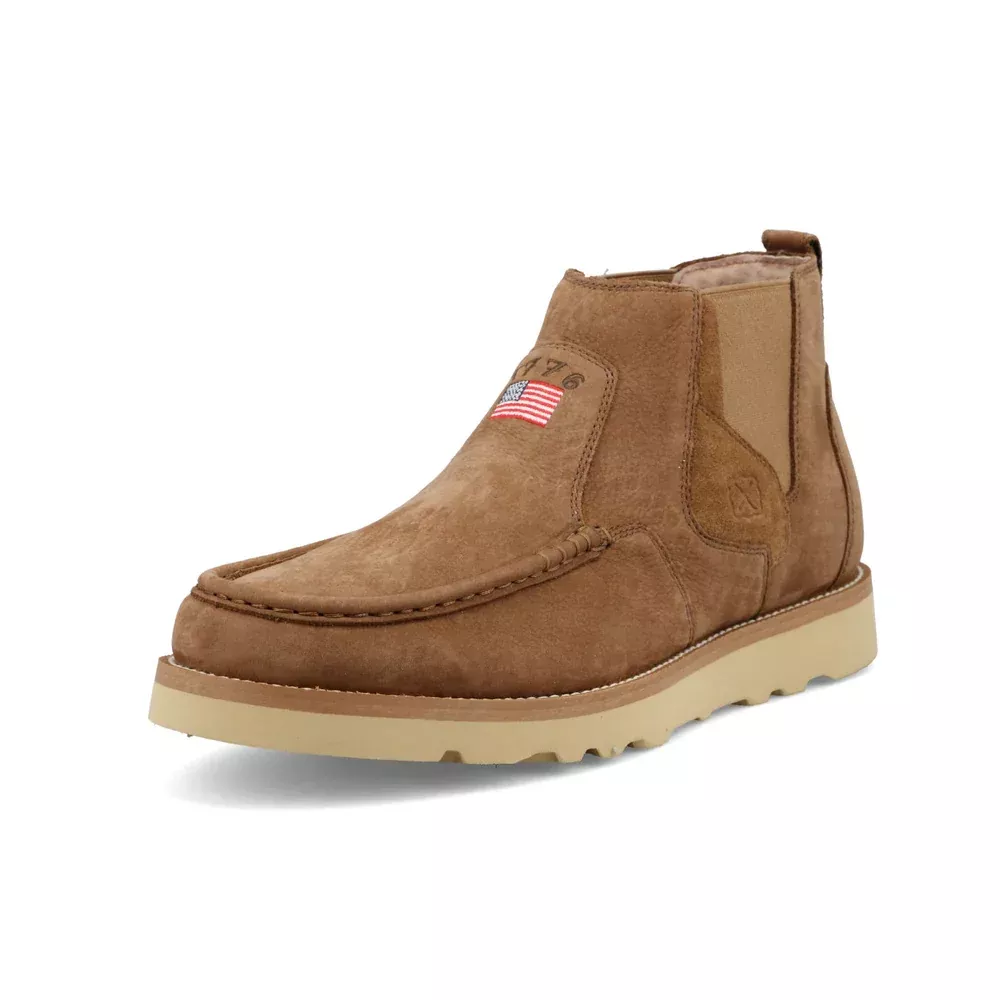 4" Chelsea Wedge Sole Boot Camel & American Flag
