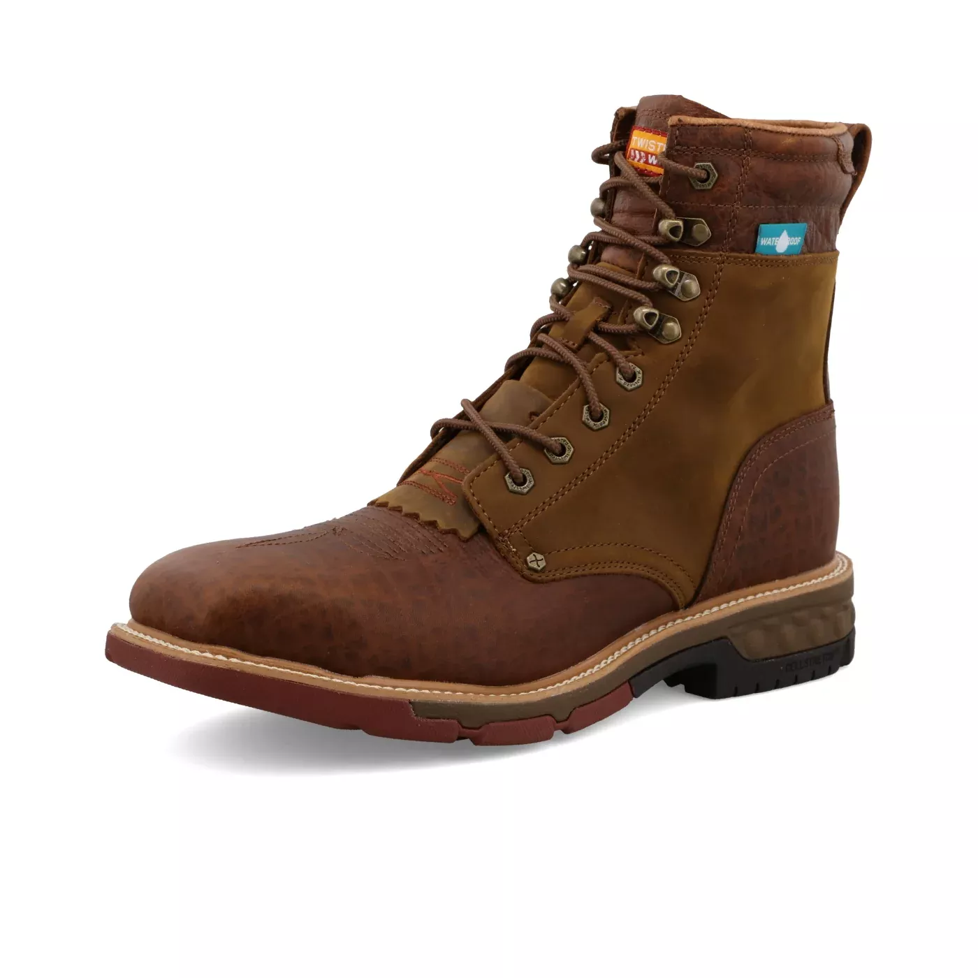 8" CellStretch Lacer Distressed Saddle & Cognac-MXALW01