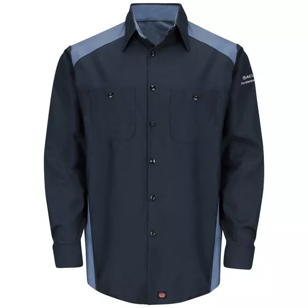 Acura Accelerated Long Sleeve Technician Shirt-Navy / Postman Blue - SP18AA