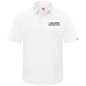 Acura Accelerated Men's Performance Knit Flex Series Pro Polo - White -5107WH