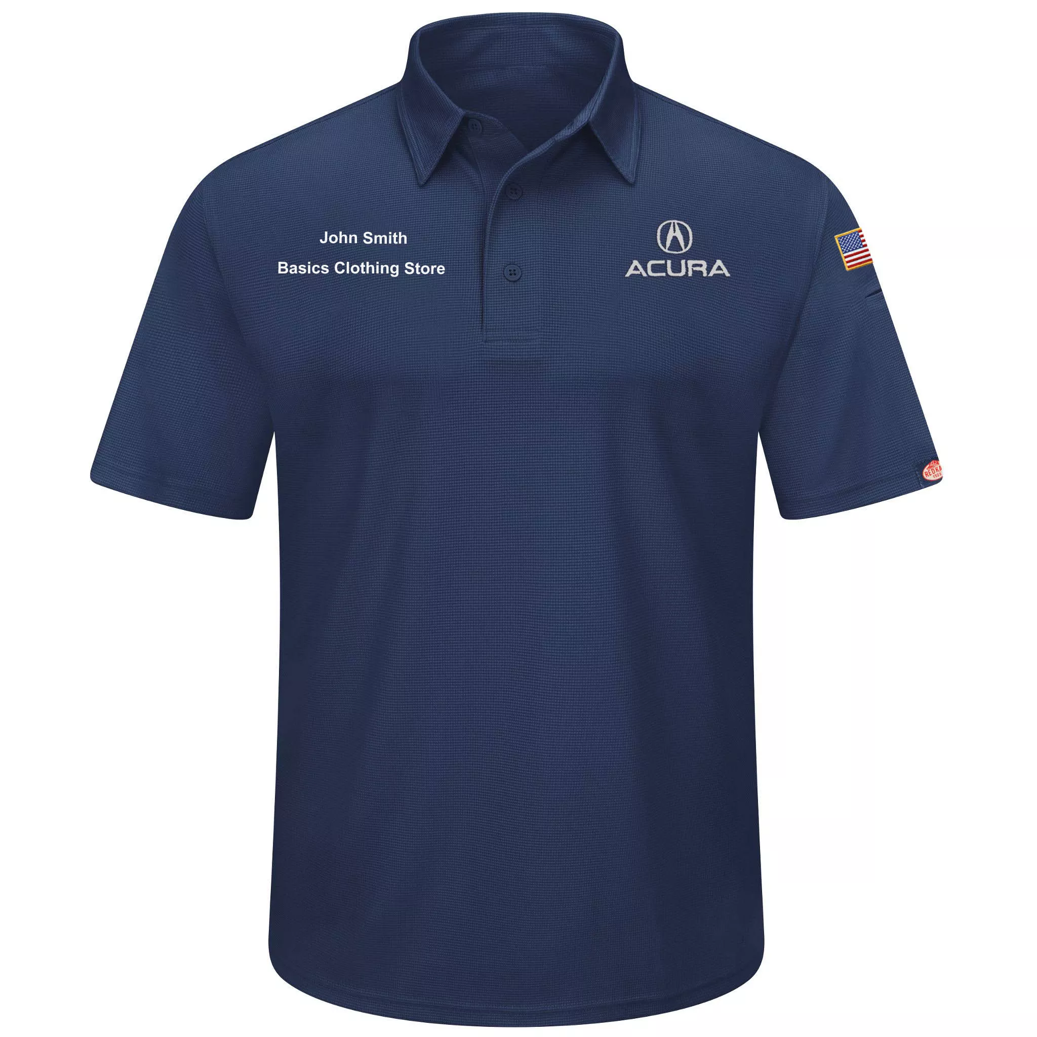 Acura Men's Short Sleeve Performance Knit Flex Series Pro Polo - Navy -5103NV