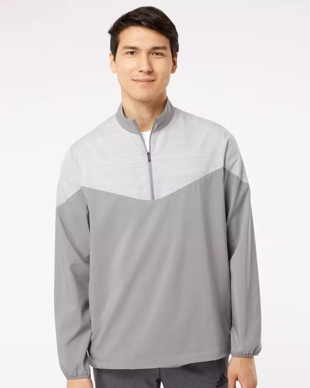Adidas – Heather Chevron Quarter-Zip Windshirt