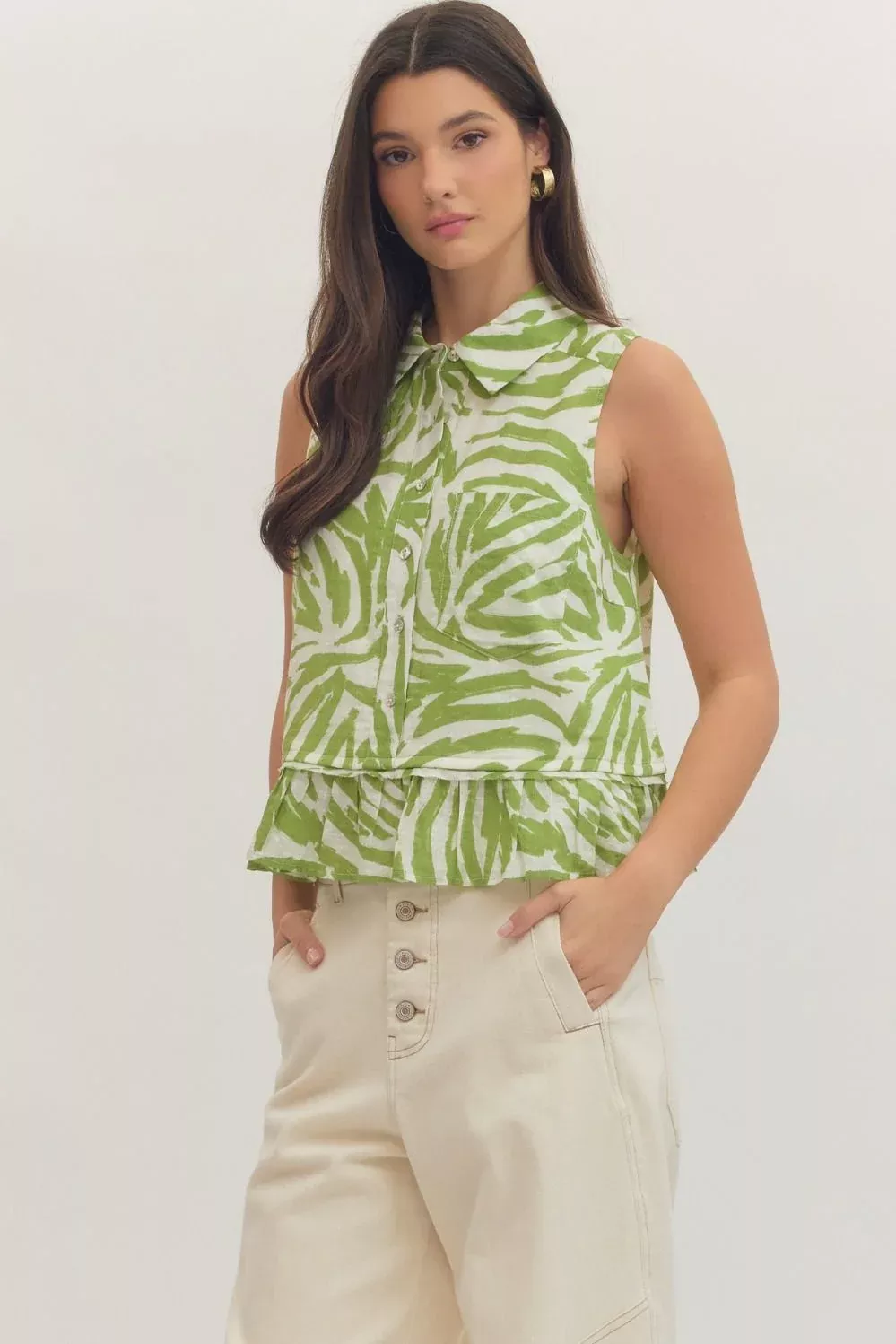 Animal Print Sleeveless Top