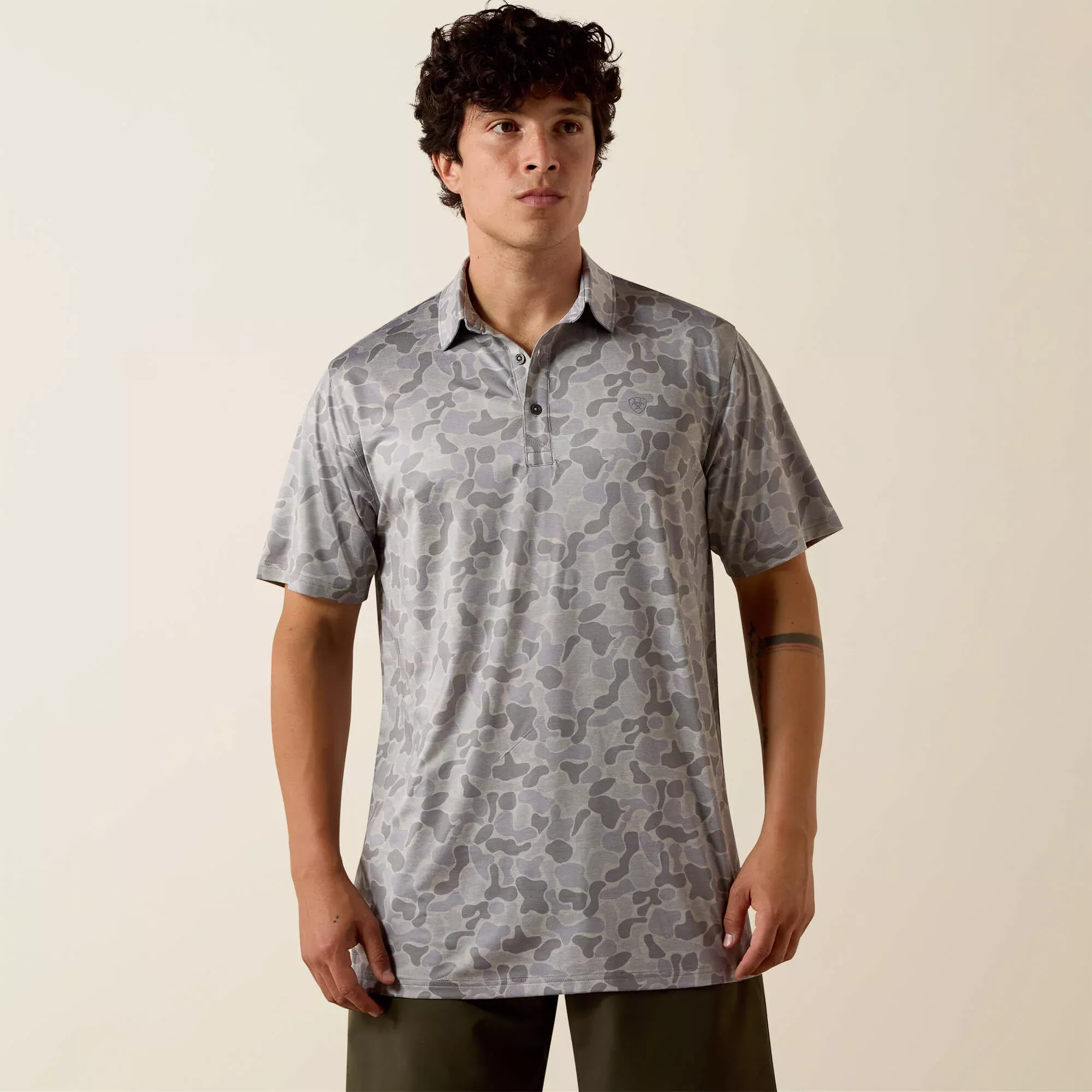 Ariat All Over Print Heathered Fitted Polo - 10073436