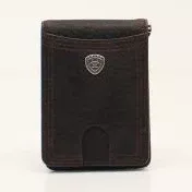 Ariat Bifold Money Clip Shield Concho Brown