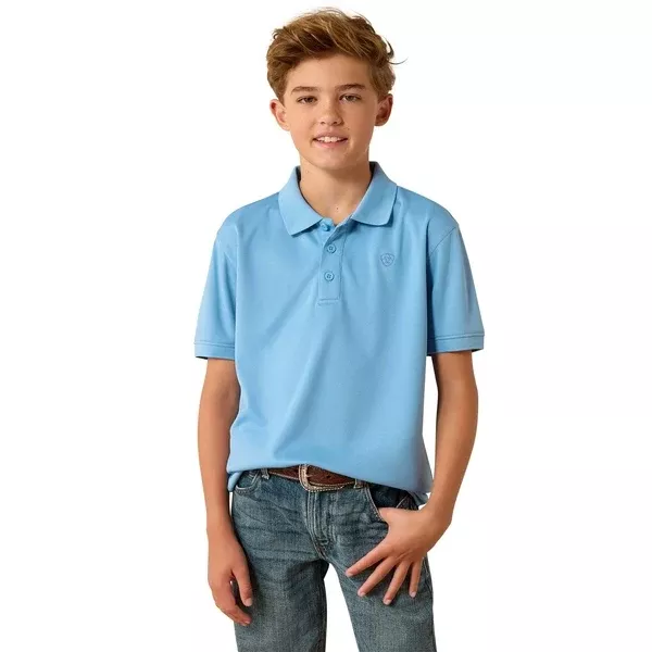 Ariat Boy's TEK Polo in Blissful Blue - 10071422