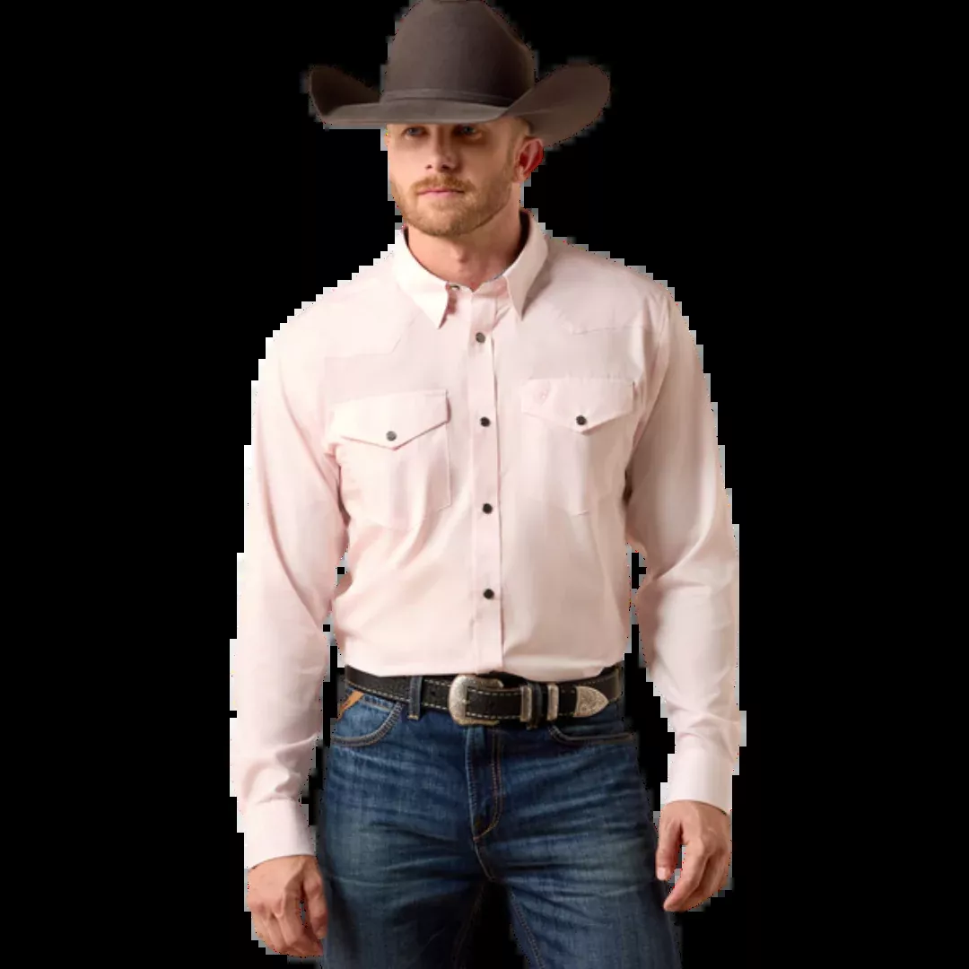 Ariat Men's Wrinkle Free Refined Barely Pink Shirt