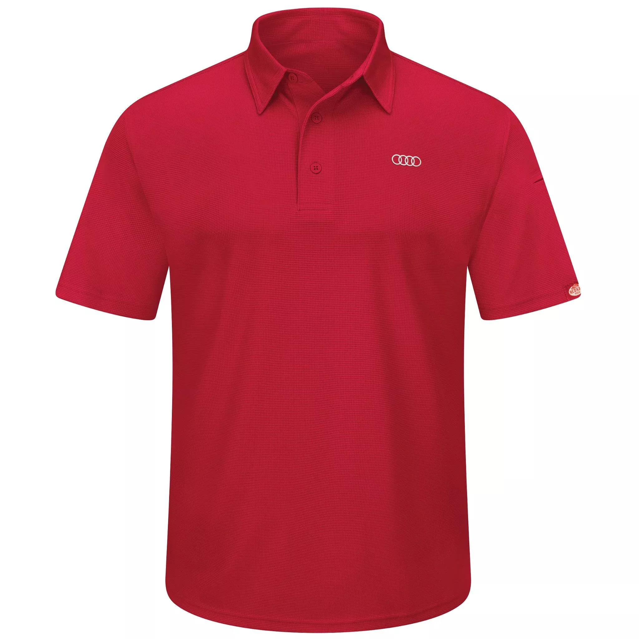 Audi Men's Short Sleeve Performance Knit Flex Series Pro Polo-Red - 5113RD