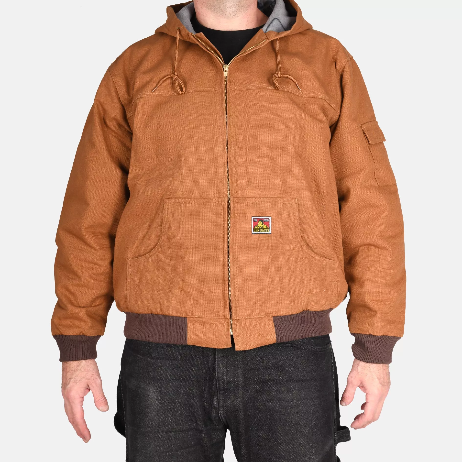 Ben Davis Canvas Hooded Jacket, Front Zipper (349)