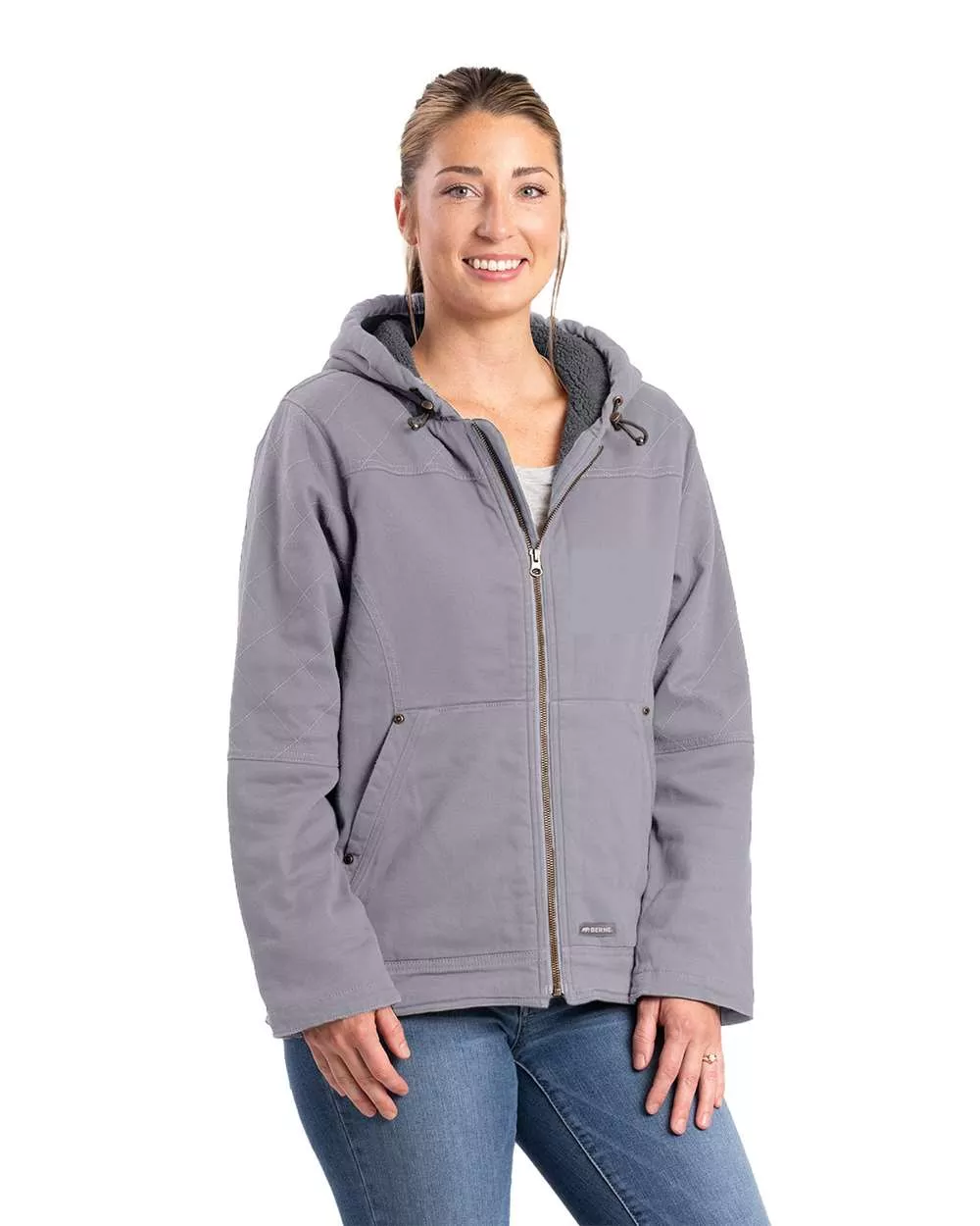 Berne - Women's Sherpa-Lined Twill Hooded Jacket