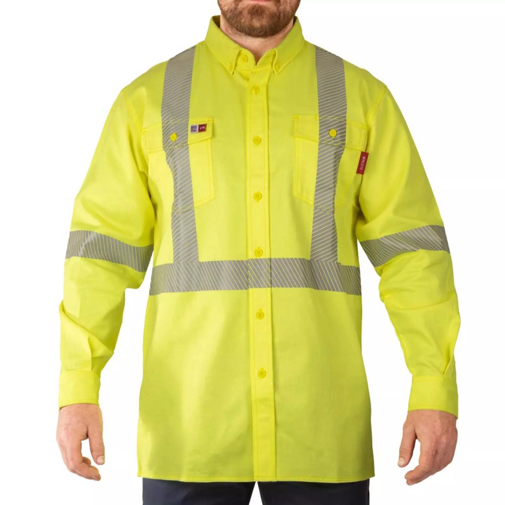 Big Bill Flame Resistant High Visibility Button Down Dress Shirt -107PR6 -Yellow