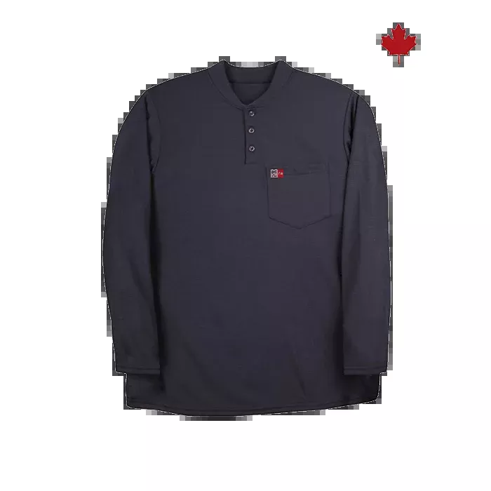 Big Bill Flame Resistant Midweight Long-Sleeve Henley - Navy -DW18PD8