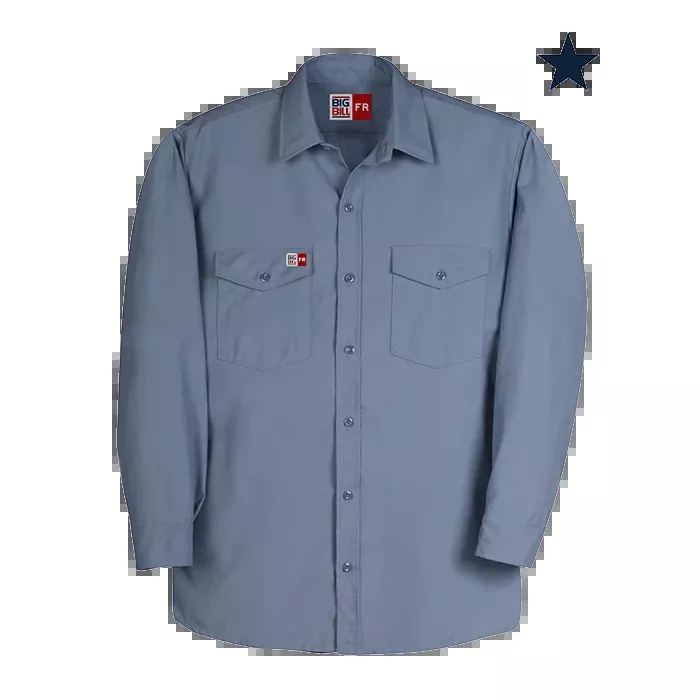 Big Bill Flame Resistant Molten Metal Splash Resistant Shirt - Medium blue -TX290VX6