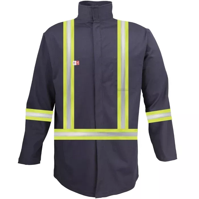 Big Bill Flame Resistant Unlined Welder’s Work Coat with Reflective Tape - Navy -195US9