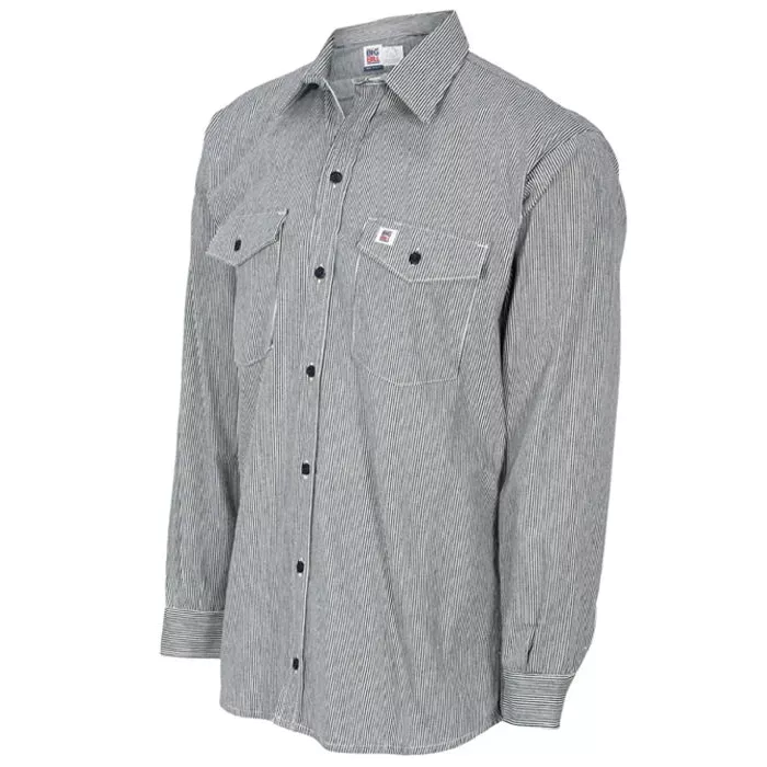Big Bill Hickory Stripe Long-Sleeve Button Shirt - Hickory -193