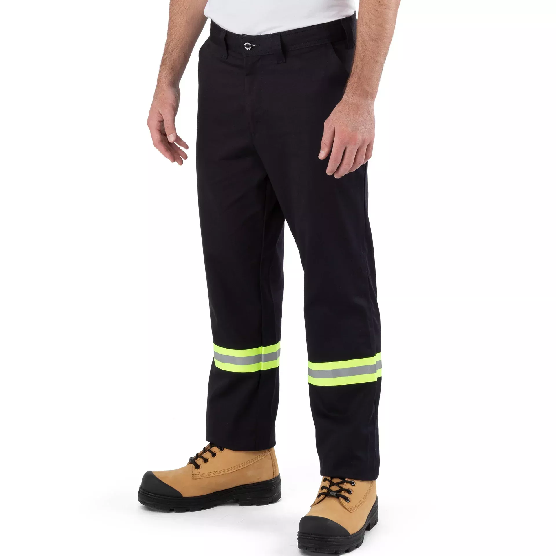 Big Bill High Visibility 100% Cotton Industrial Work Pants with Reflective Tape - Navy -RT1900