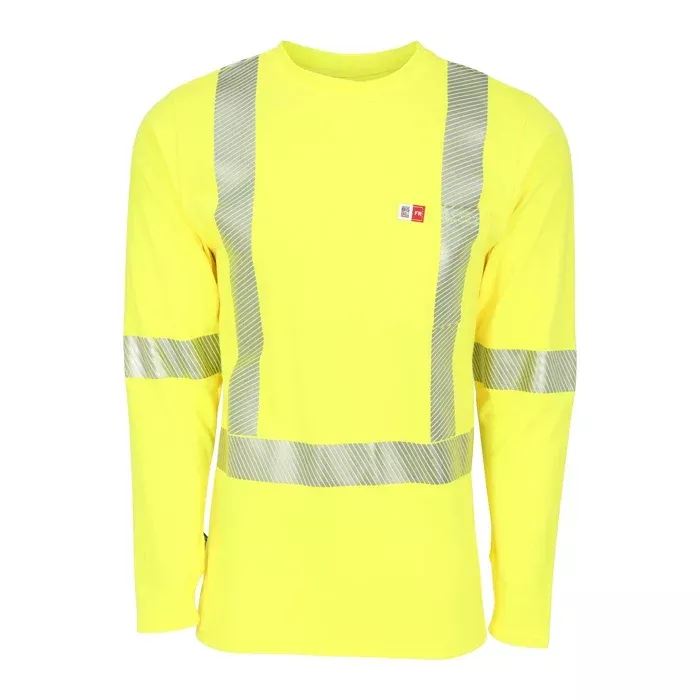 Big Bill High Visibility FR Athletic Performance Long Sleeve T-Shirt - Yellow -SRT5PY6