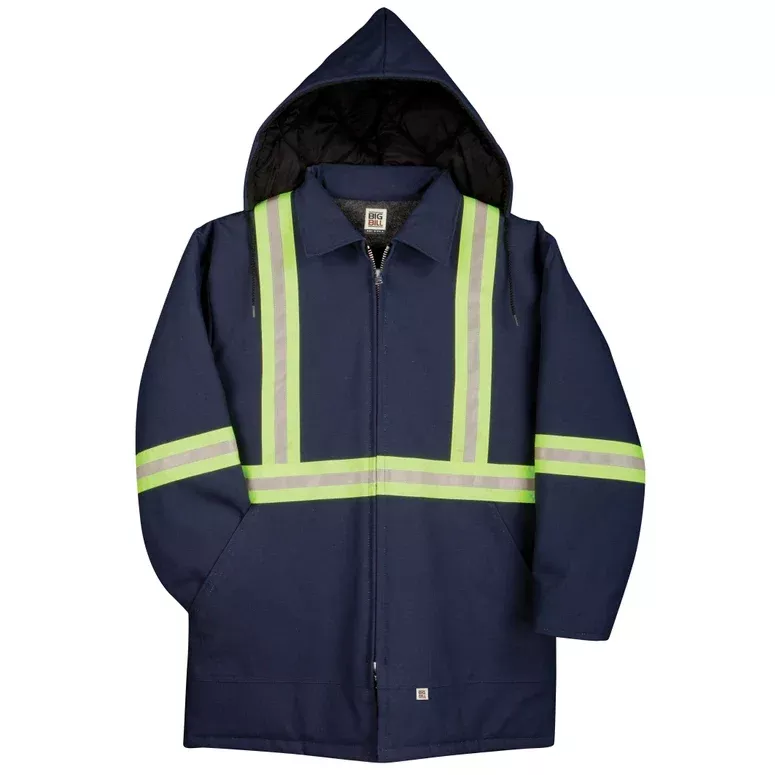 Big Bill High Visibility Premium Duck Parka with Reflective Tape - Navy -126BF