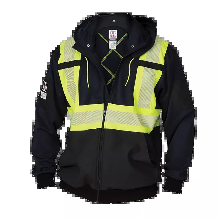 Big Bill High Visibility Zip-Front Hoodie with Reflective Material -RT37HVF7