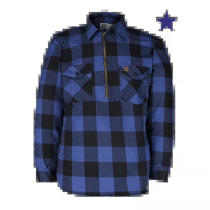 Big Bill Long-Sleeve Premium Flannel Shirt with Half-Zip -123