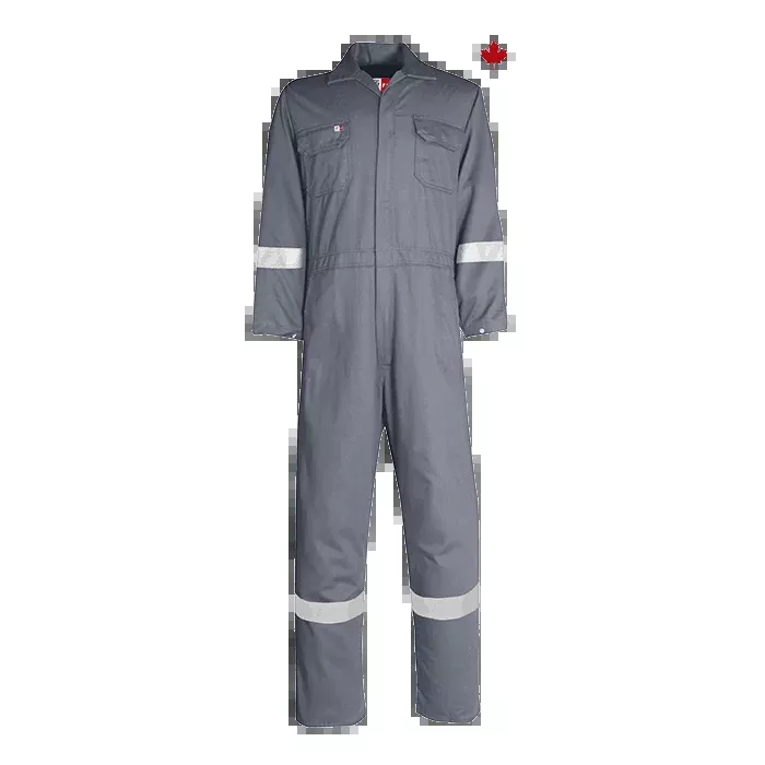Big BillFlame Resistant High VisibilityIndustrial Coverall with Reflective Material 7 oz - Gray -TX1308US7