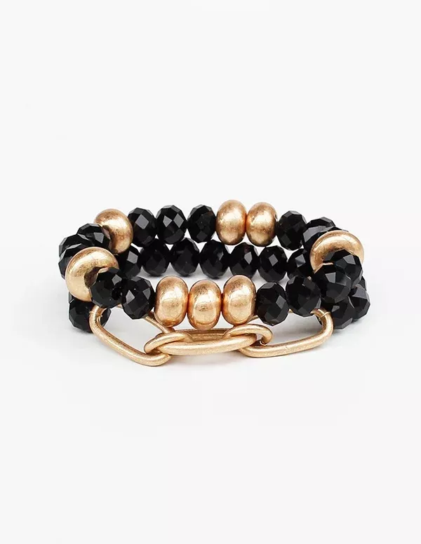 BLACKWOOD CRYSTAL GOLD STACKABLE BRACLETS