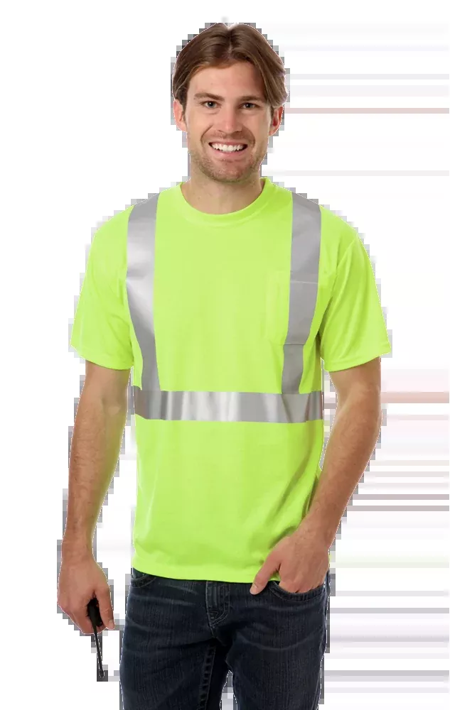 Blue Generation Adult Hi-Visibility Tee with Reflective Tape-BG7511