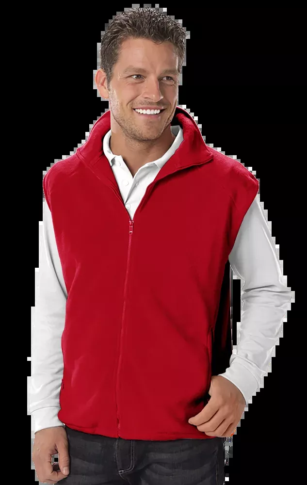 Blue Generation Adult Micro Fleece Zip Front Vest-BG9953
