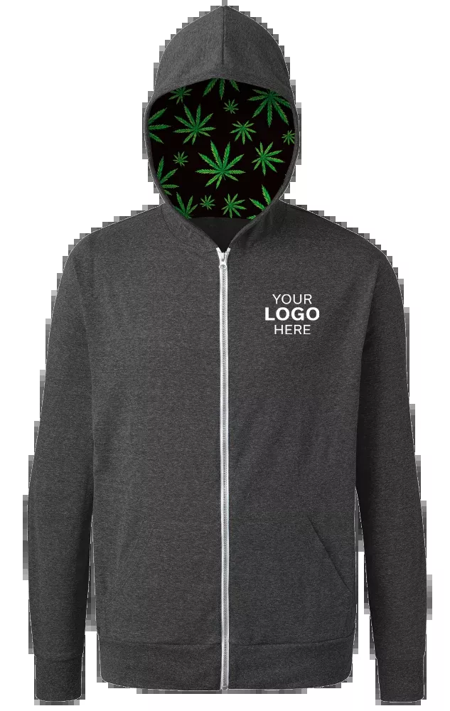 Blue Generation Cannabis Triblend Contrast Zip Front Hoodie-BG7308HW