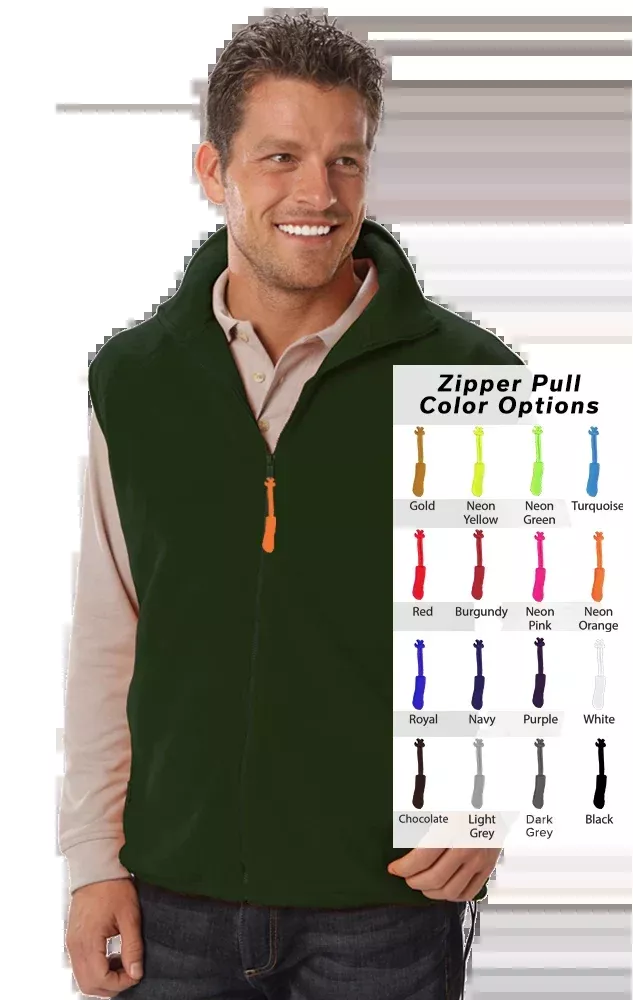 Blue Generation Custom Zipper Pull Polar Fleece Vest-BG9953B