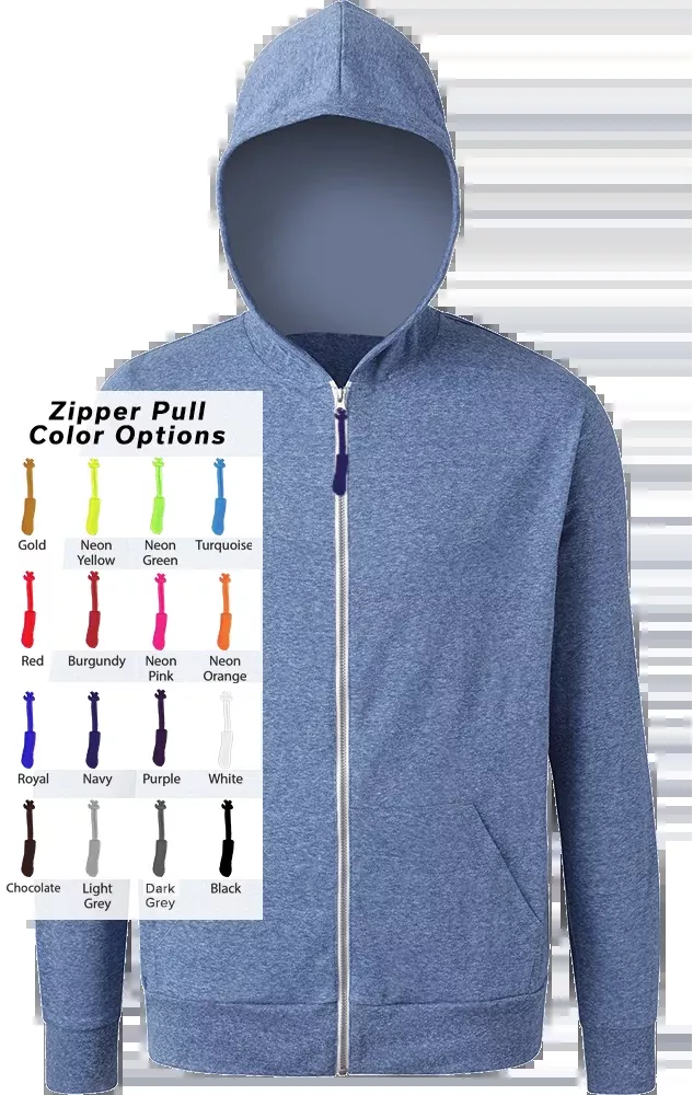 Blue Generation Custom Zipper Pull Triblend Hoodie-BG7308B