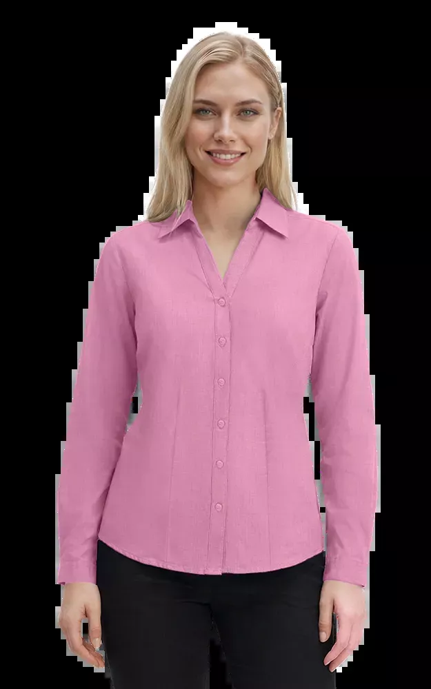 Blue Generation Ladies' L/S Crossweave Shirt-BG6215