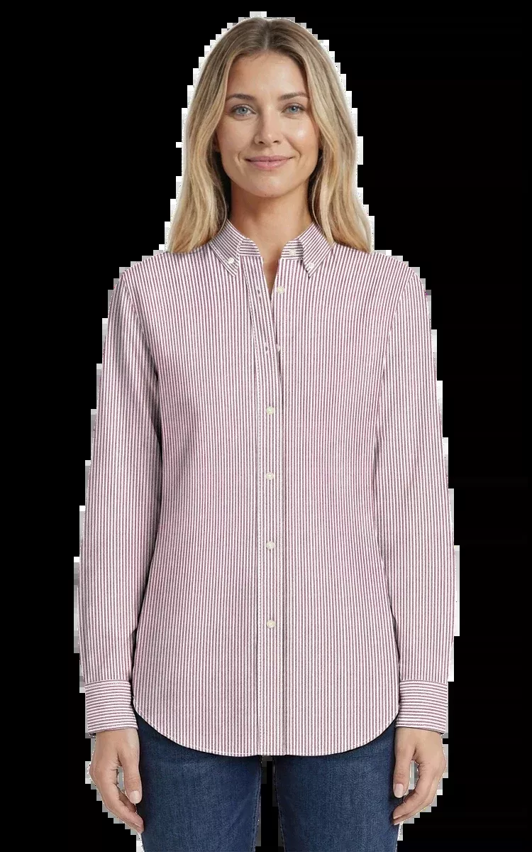 Blue Generation Ladies' L/S Oxford Shirt-BG6214
