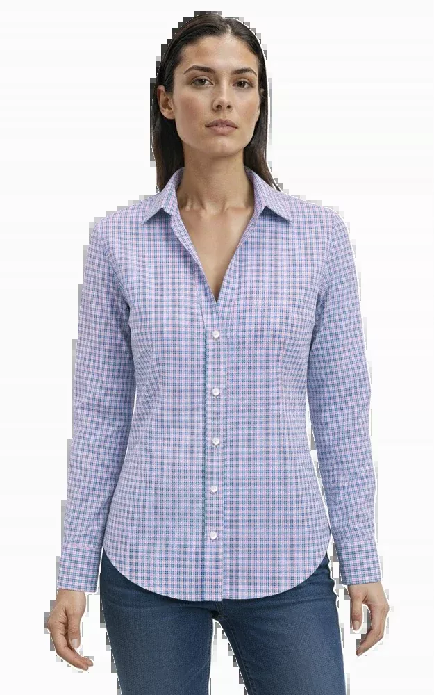 Blue Generation Ladies L/S Tricolor Plaid-BG6271