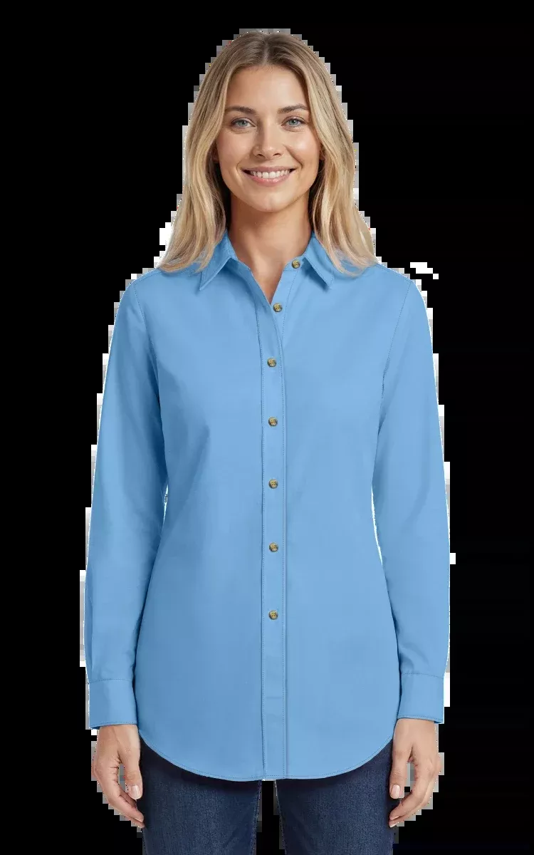 Blue Generation Ladies' Scotchgard Twill L/S Shirt-BG6217