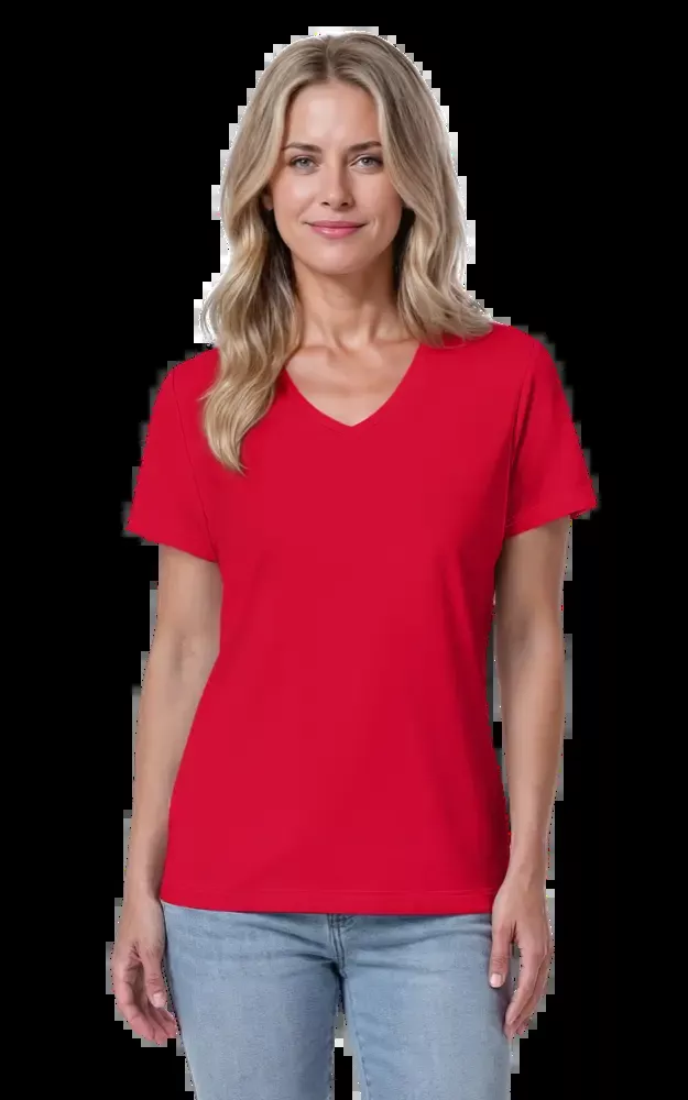 Blue Generation Ladies' Value Wicking V-Neck Tee-BG6302