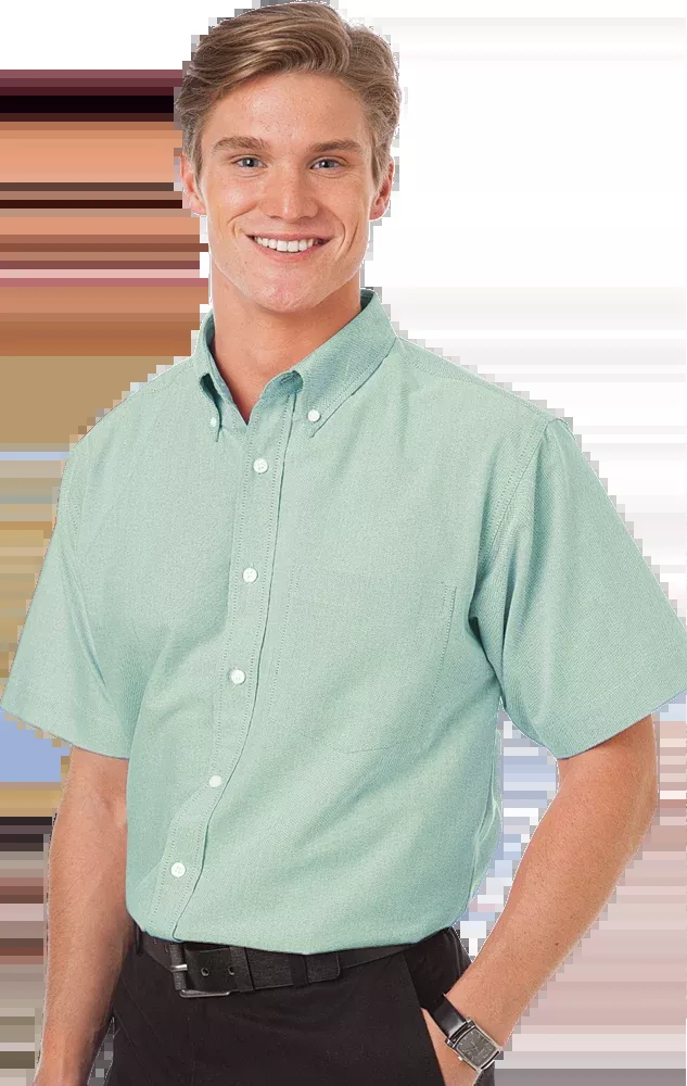 Blue Generation Men's Short-Sleeve Oxford Shirt-BG8214S
