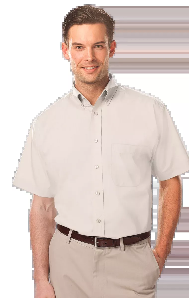 Blue Generation Men's Short-Sleeve Value Poplin Shirt-BG7210S