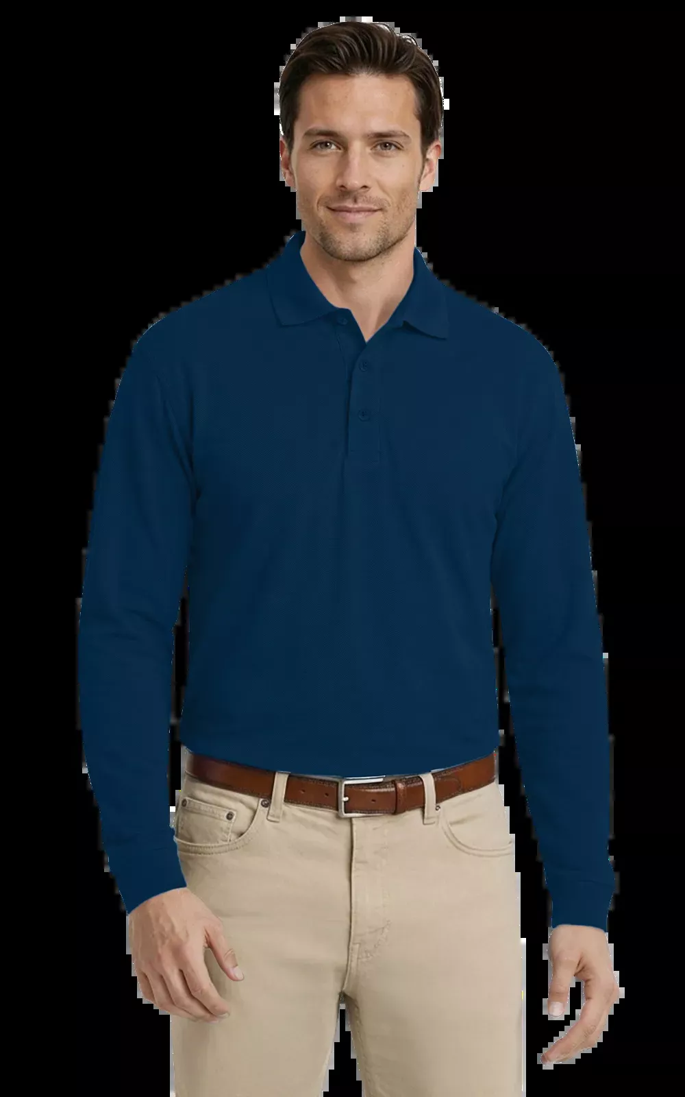 Blue Generation Men's Soft Touch L/S Polo-BG7502