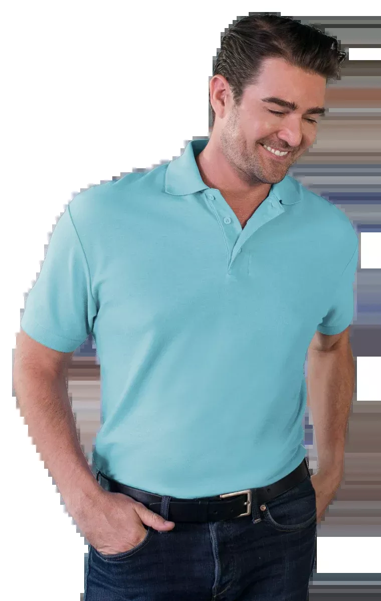 Blue Generation Men's Soft Touch Short-Sleeve Pique Polo-BG7500