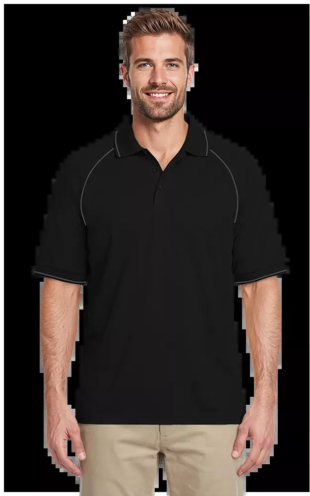 Blue Generation Men's Wicking Contrast Piping Polo-BG7220