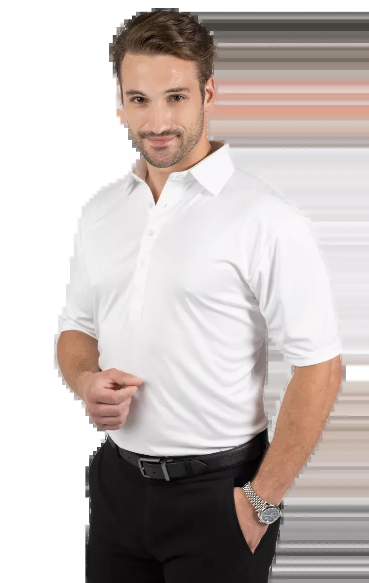 Blue Generation Mens Bonded Collar Dress Polo-BG7007