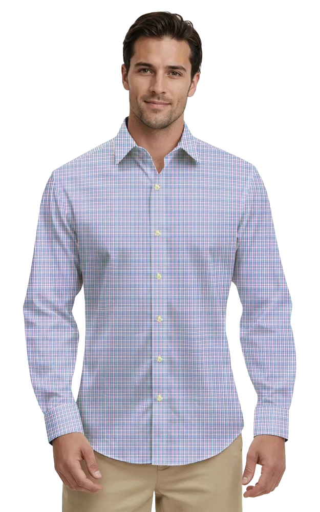 Blue Generation Mens L/S Tricolor Plaid-BG7271