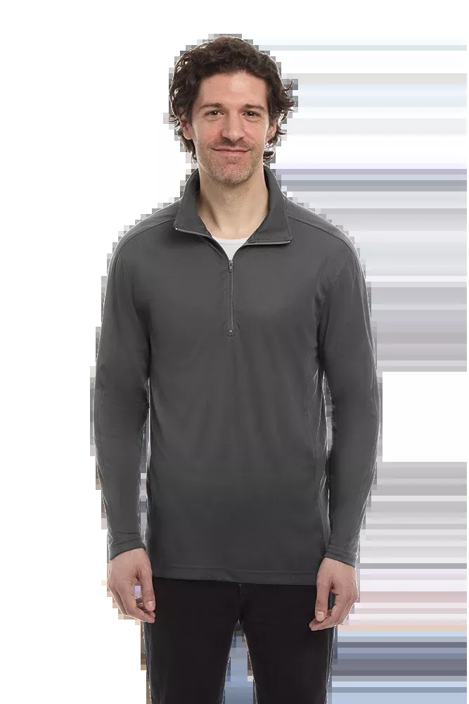 Blue Generation MENS WICKING SOLID 1/4 ZIP LS PULLOVER-BG7230