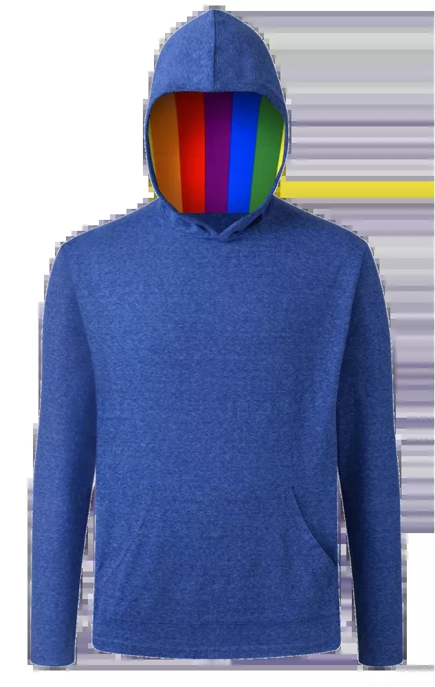 Blue Generation Pride Triblend Contrast Zip Front Hoodie-BG7309HP