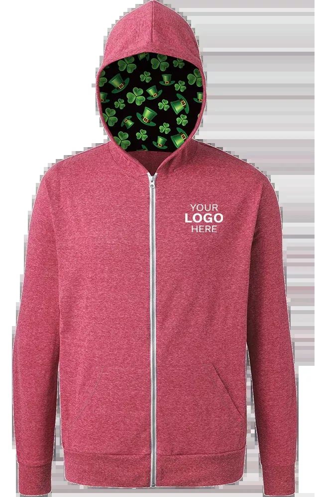 Blue Generation St. Patrick’s themed Triblend Contrast Zip Front Hoodie-BG7308HK