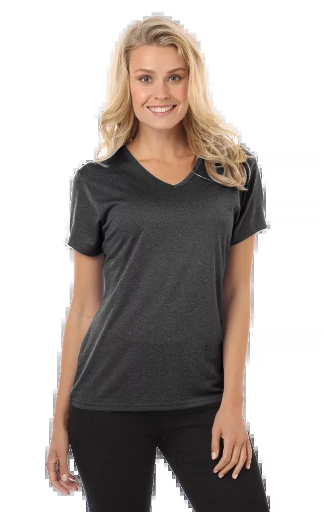 Blue Generation Women Heathered V-Neck Tee