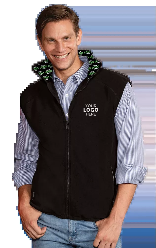 Blue Generation Your Logo Here Adult MicroFleece Zip Front Vest-BG9953H