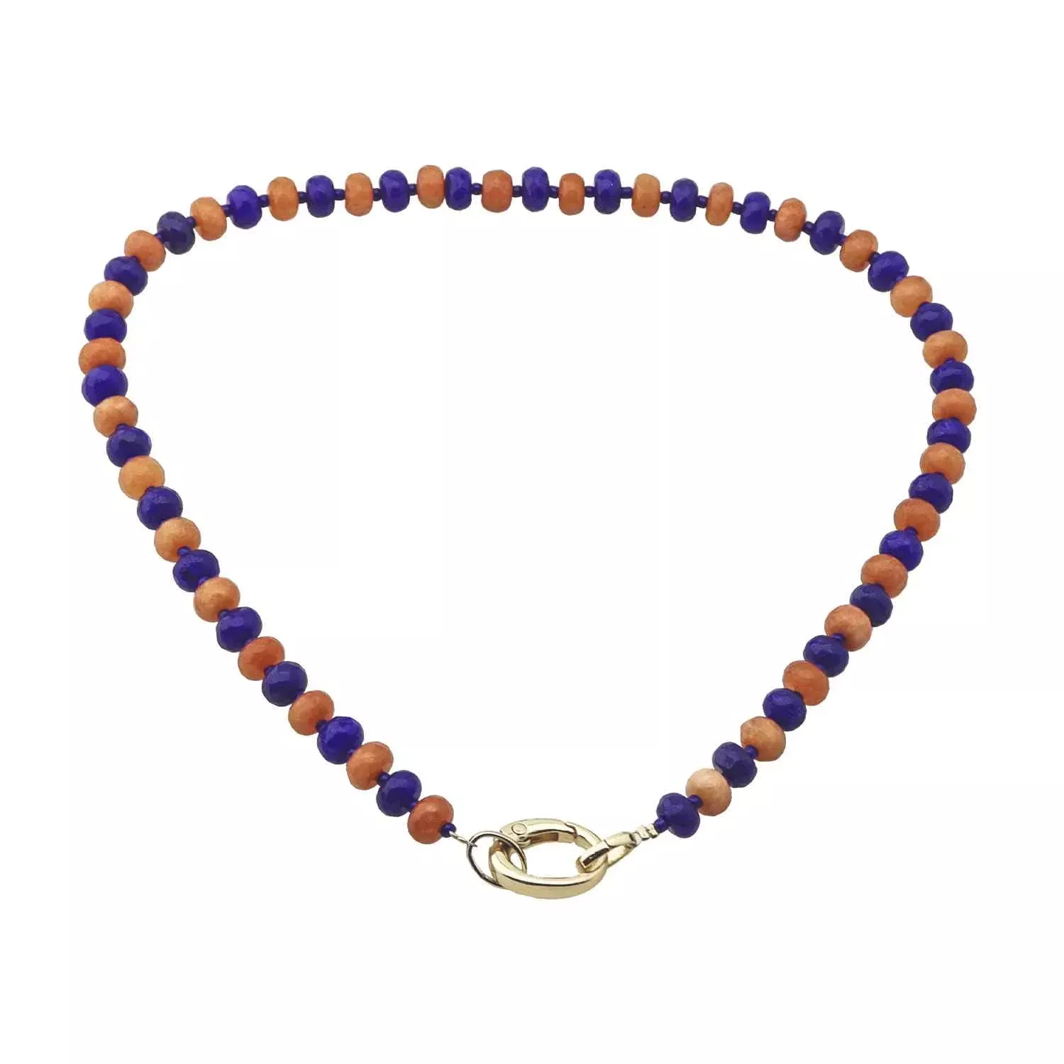 Blue and Orange Crystal Beaded with 18" Gameday Necklace